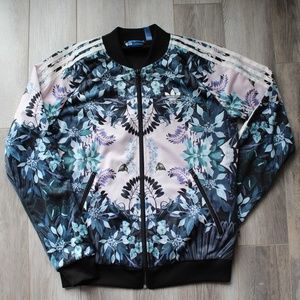 Adidas floral sporty bomber jacker